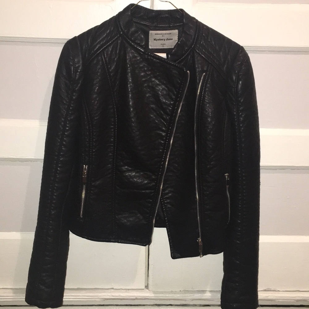 Faux leather biker jacket
